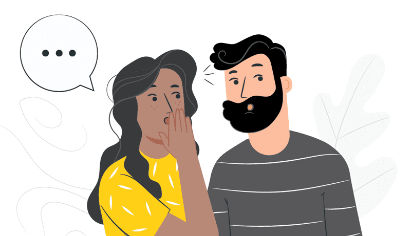 Cartoon Woman Speaking to Cartoon Man | MLC Design