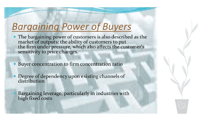 Slide About Bargaining Power of Buyers | MLC Design