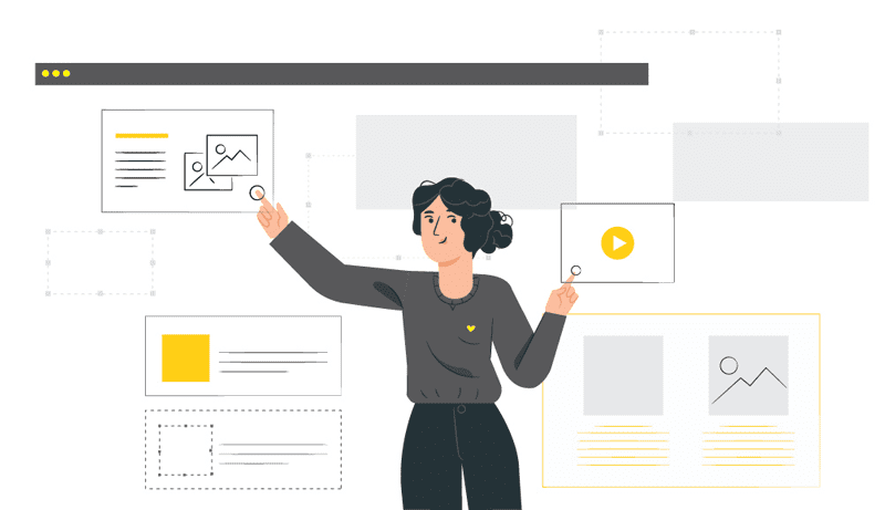 Cartoon Woman Giving Virtual Presentation | MLC Design