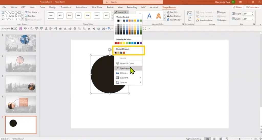 Recent colours on PowerPoint | MLC Presentations