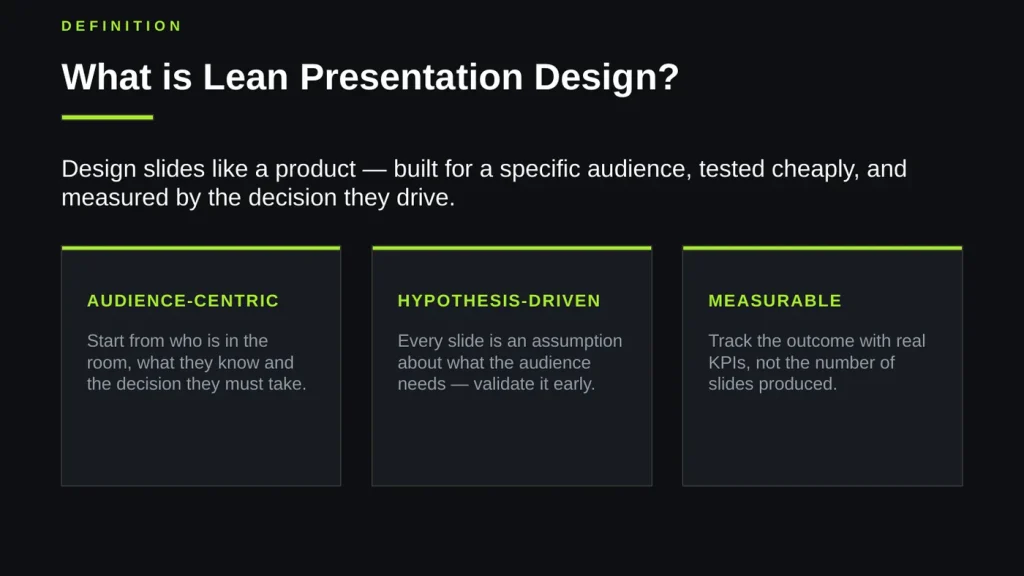 Definition slide before the Visualize this slide skill in Copilot for PowerPoint