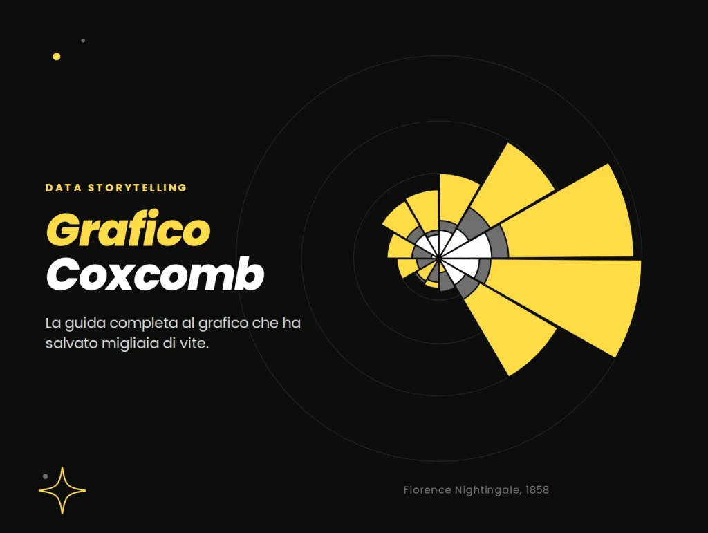 Copertina del grafico Coxcomb con il diagramma a rosa di Florence Nightingale sulla mortalita in Crimea
