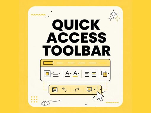 Illustrazione della barra di accesso rapido di PowerPoint centrata per l’anteprima del blog